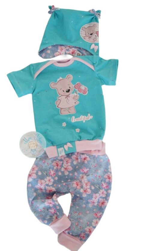 3tlg Baby-Set, Gr. 74, Bär