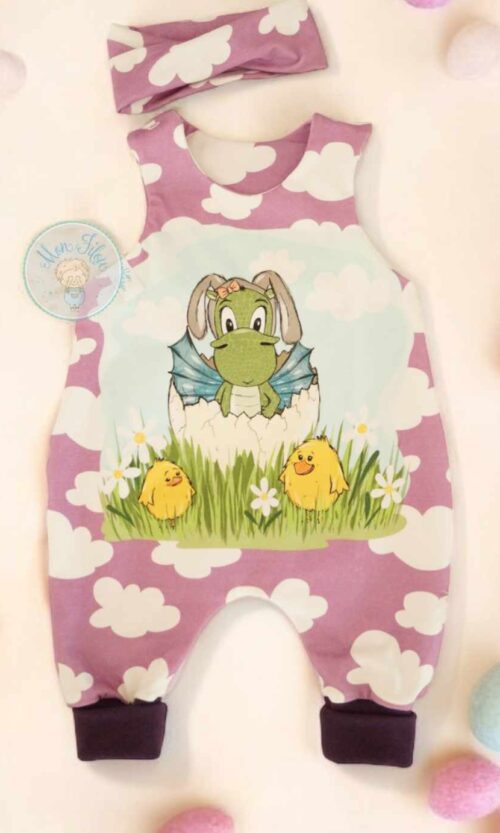 2tlg Baby-Set, Gr. 62, Drachenbaby, lila