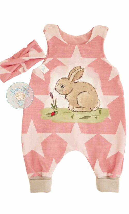 2tlg Baby-Set, Gr. 56, Hase, rosa
