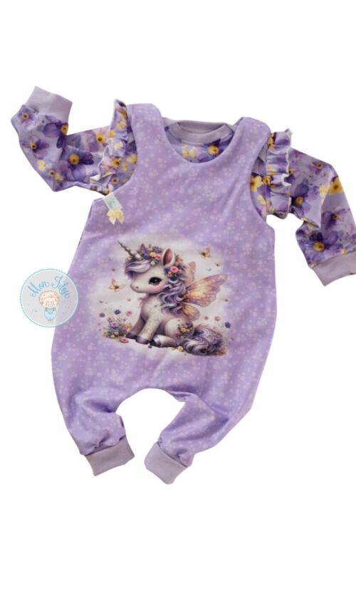 2tlg Set, Gr. 80, Einhorn, lila