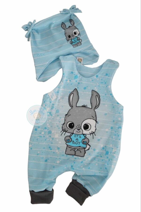 2tlg Babyset, Gr. 56, It’s a boy, Hase, hellblau, AUF BESTELLUNG